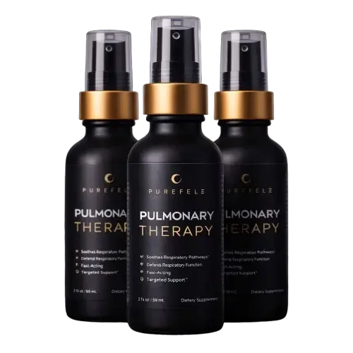 Three bottles of RespiFlo Pulmonary Therapy spray